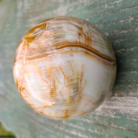 CLEARANCE LARGE 3 lbs. Banded Green Onyx Stone Mineral Crystal Sphere - Picture 3 of 8